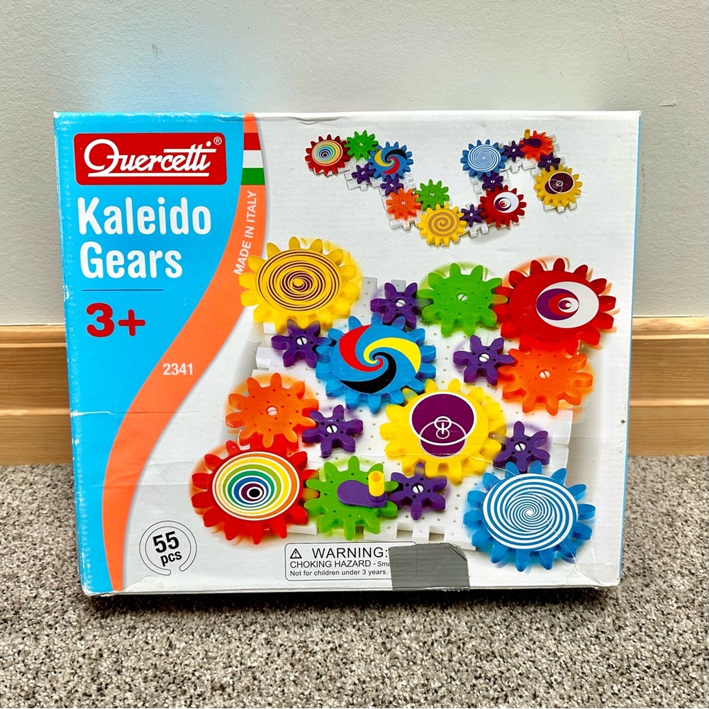 Quercetti Kaleido Gears Set – 55 pcs – Made in Italy – STEM Building Toy